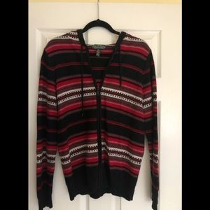 Lauren Active Ralph Lauren hooded sweater with zipper front. Black & Red Size XL